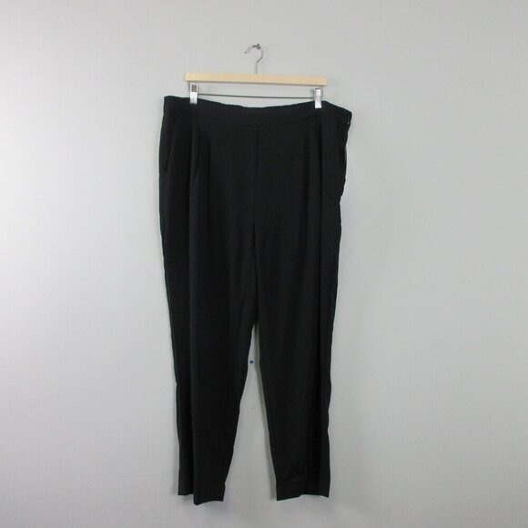 Ministry of Supply Women Swift Drape Pants 16 Black Stretch Side Zip Casual 364 - Picture 1 of 11